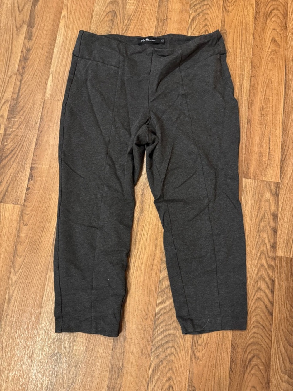 Studio Dark Charcoal Cropped Ponte Pants